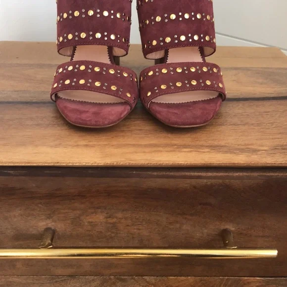 New J. Crew Made in Italy Leather Block heel Sandals. - Picture 5 of 17